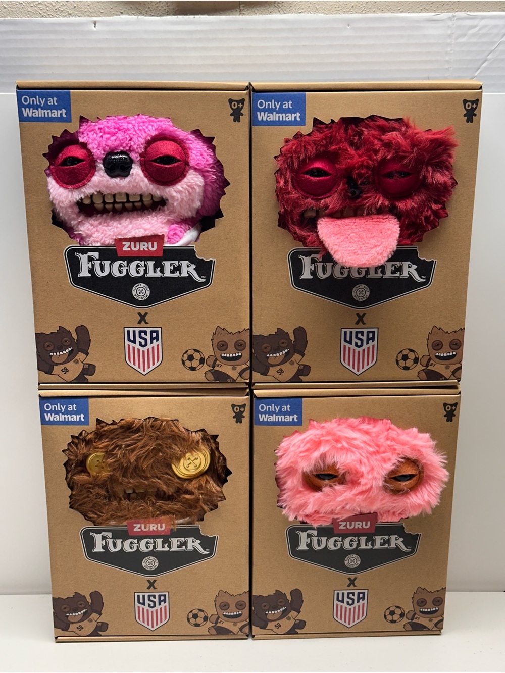 Fuggler FIFA USA Soccer 2026 Button Sir Belch Teddy Bear Grumps Lot of 4